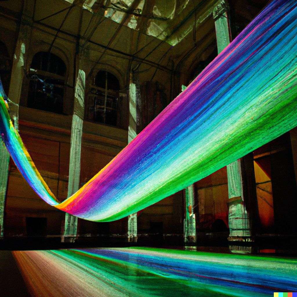 the discovery of gravity, light painting by Gabriel Dawe